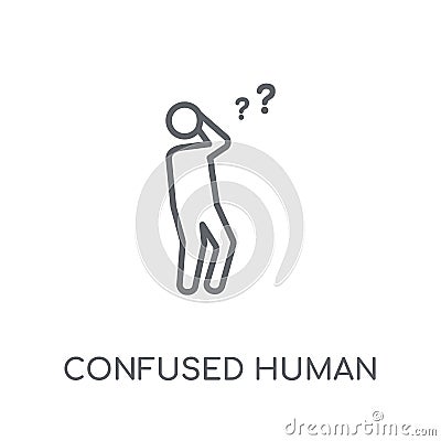 confused human linear icon. Modern outline confused human logo c Vector Illustration