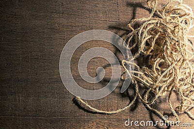 Confused jute rope in hard light and shadow Stock Photo