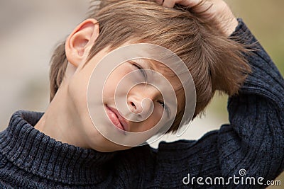 Confused kid Stock Photo