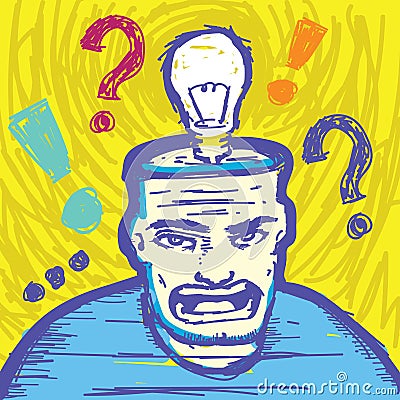 confused mind. Vector illustration decorative design Vector Illustration