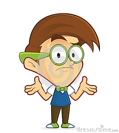 Confused nerd geek Vector Illustration