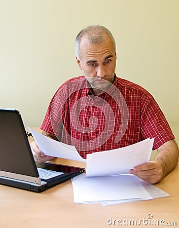 Confused office worker Stock Photo