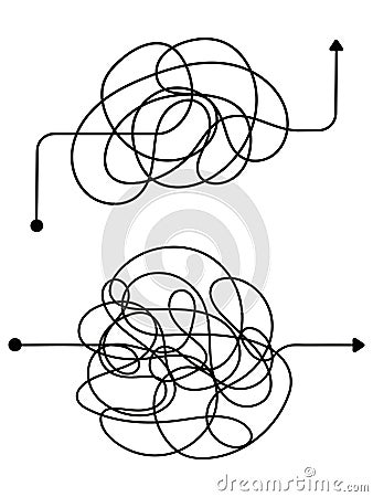 Confused process, chaos line symbol. Tangled scribble idea vector concept Vector Illustration