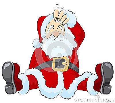 Confused Santa Vector Illustration