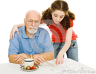 Confused Senior Voter Stock Photo