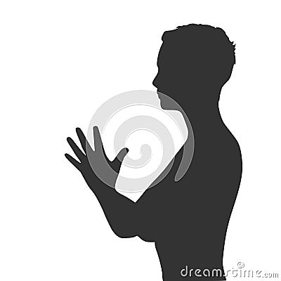 Confused woman silhouette Vector Illustration