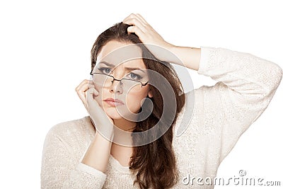 Confused woman Stock Photo