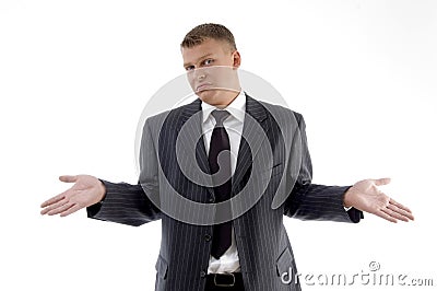 Confused young boss Stock Photo