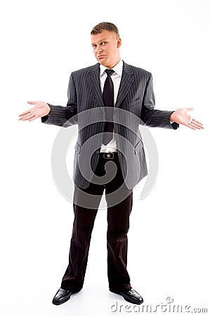 Confused young businessman Stock Photo