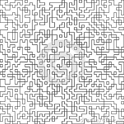 Confusing lines structure of labyrinth with no entrance and exit. Abstract line pattern, texture, background. Vector Illustration