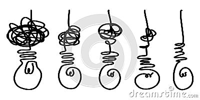 Confusion clarity or path vector idea concept. Simplifying the complex . Doodle vector illustration Vector Illustration