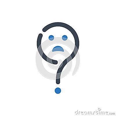 Confusion expression icon Vector Illustration