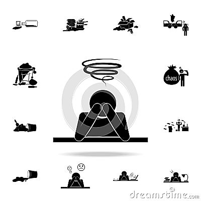 confusion in the head icon. Detailed set of chaos element icons. Premium graphic design. One of the collection icons for websites Stock Photo