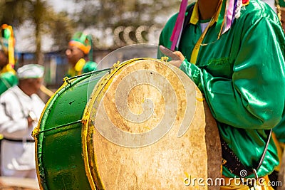 Congadas, a typical Brazilian religious and folk festival. Editorial Stock Photo