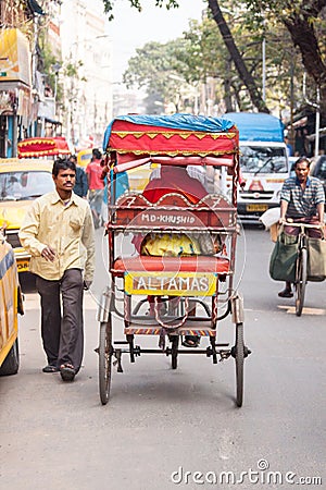 Congested Kolkata street Editorial Stock Photo