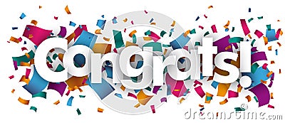 Congrats Confetti Vector Illustration