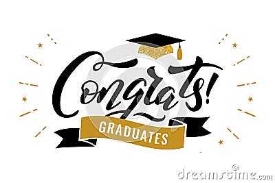 Congrats Graduates class of 2019 graduation congratulation party Vector Illustration