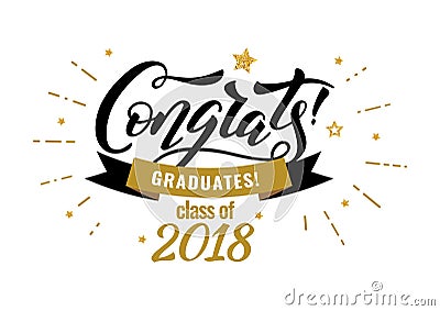 Congrats graduates school Vector Illustration