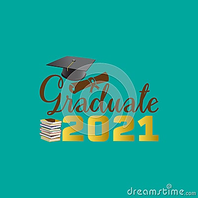 Congrats Graduates vector concept.Class of 2021 design for graduation ceremony invitation, party, high school or college yearbook Vector Illustration