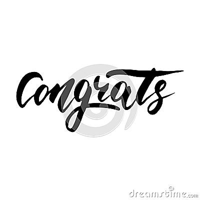 Congrats - hand drawn lettering, modern brush pen calligraphy Stock Photo