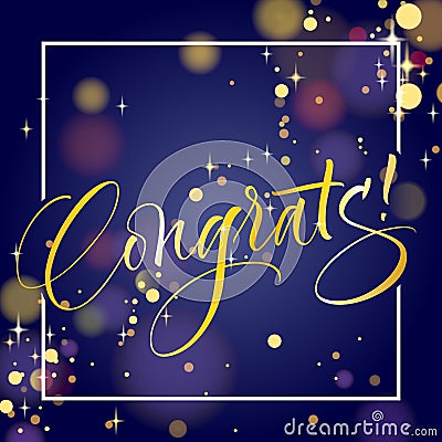 Congrats Hand Lettering Vector Illustration