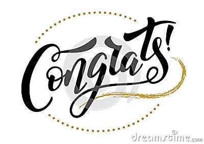 Congrats hand lettering Vector Illustration