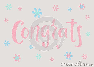 CONGRATS LETTERING text Cartoon Illustration