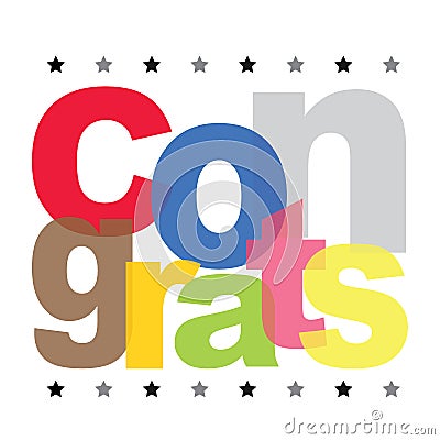 Congrats Text Color Vector Design Vector Illustration