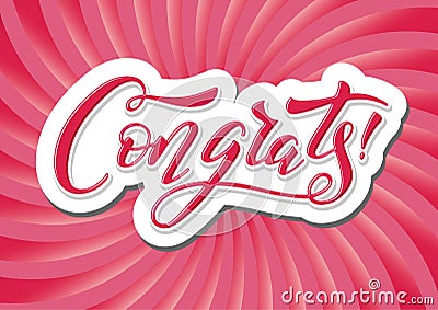 Congratulation congrats lettering Vector Illustration