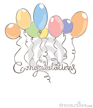 Congratulation with balloons Vector Illustration