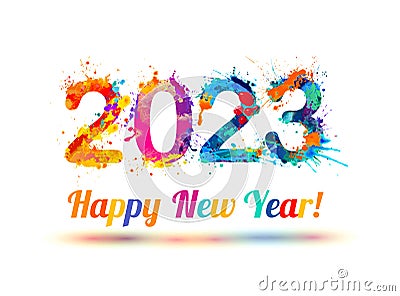Congratulation card. Happy New Year 2023 Vector Illustration