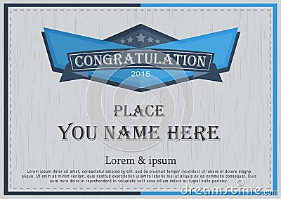 Congratulation frame retro background design template Vector Illustration