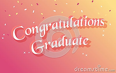 Congratulation graduation greeting card poster background Vector Illustration