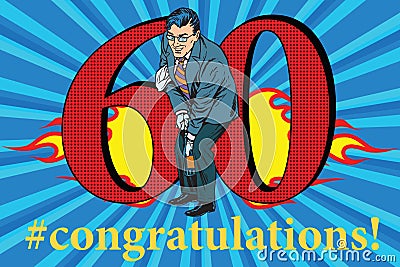 Congratulations 60 anniversary event celebration Vector Illustration