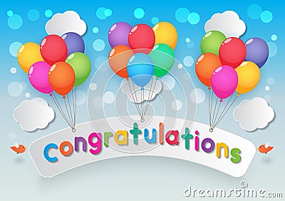 Congratulations balloons Vector Illustration