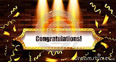 Congratulations banner frame Vector Illustration