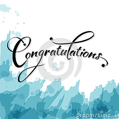 Congratulations calligraphy. Vector Illustration