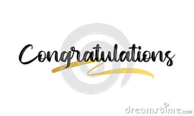 Congratulations calligraphy with gold effect. Hand written text. Lettering. Calligraphic banner. Vector Illustration