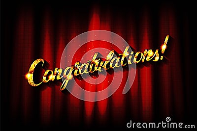 Congratulations. Calligraphy lettering Vector Illustration