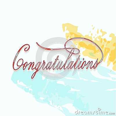 Congratulations calligraphy. Vector Illustration