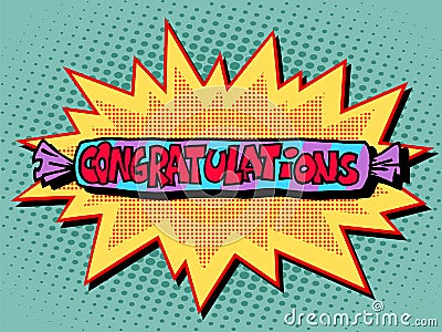 Congratulations candy sweets Vector Illustration