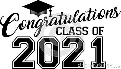 Congratulations Class of 2021 Vector Illustration