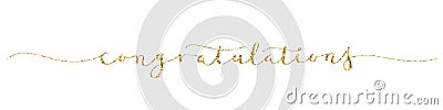 CONGRATULATIONS gold brush calligraphy banner Vector Illustration