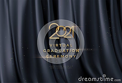 Congratulations golden award on black silk background. Graduate award. Award nomination background. Vector illustration Cartoon Illustration