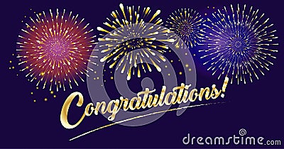 Congratulations fireworks 2024 calligraphy festival banner sign vector Vector Illustration