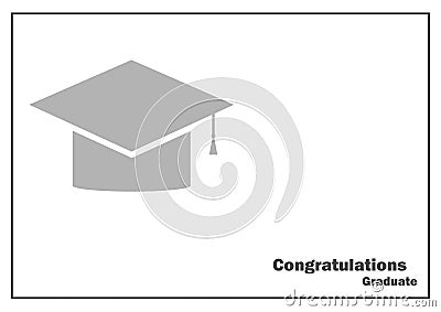 Congratulations graduate concept. Grey graduate hat isolated on white background Vector Illustration