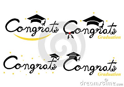 Congratulations graduate design banner for university college school concept Vector Illustration