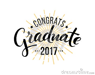 Congratulations graduate 2017 Vector Illustration