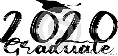 Congratulations Graduates 2020 Graduation Background Template. Greeting Banner for College Graduation Ceremony. Vector Illustration