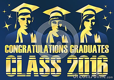 Congratulations graduates class of 2016 poster Cartoon Illustration